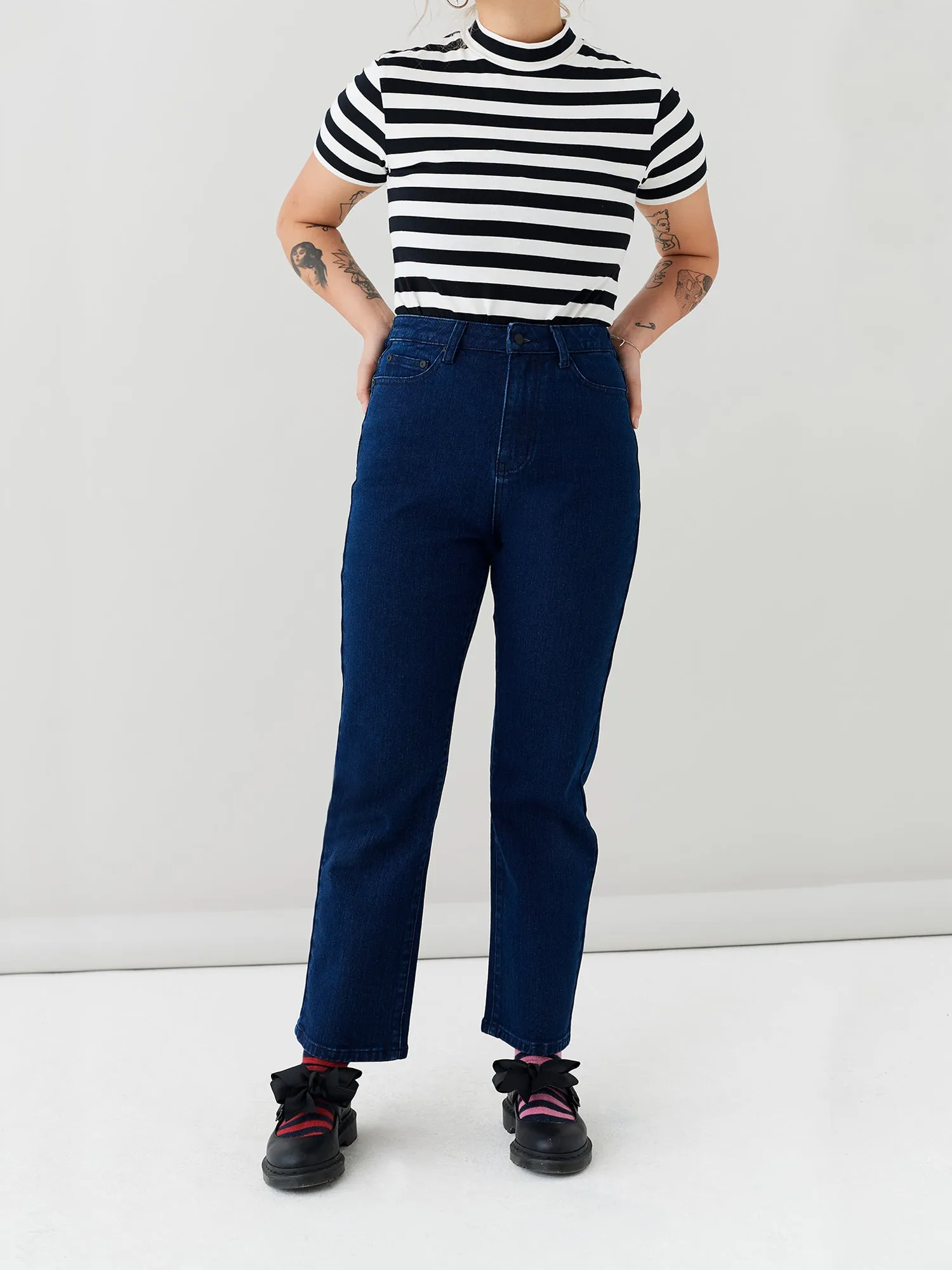 LO Straight Leg Jeans - Indigo sold by Lazy Oaf
