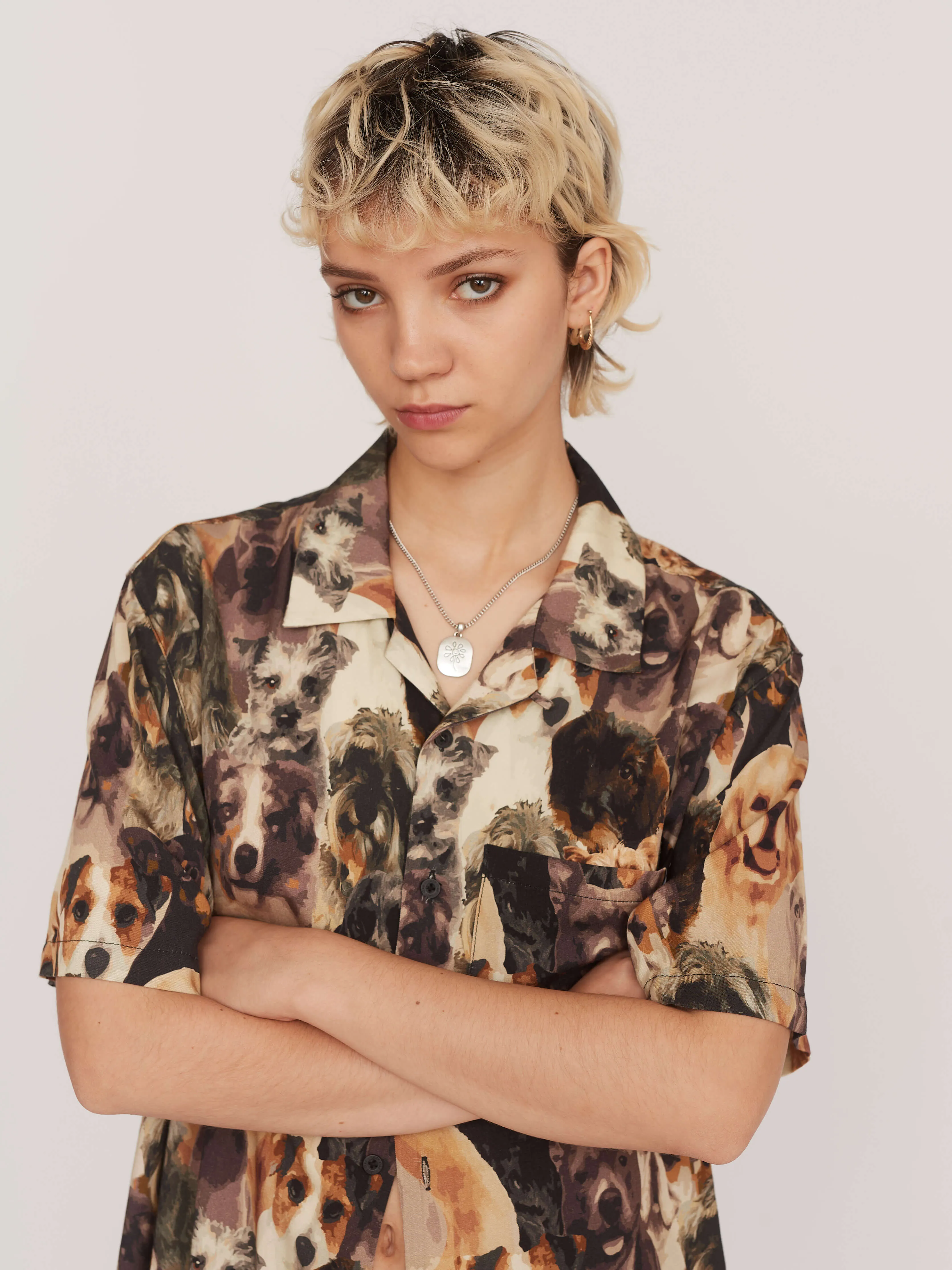 Furry Friends Bowling Shirt sold by Lazy Oaf product image thumbnail 4