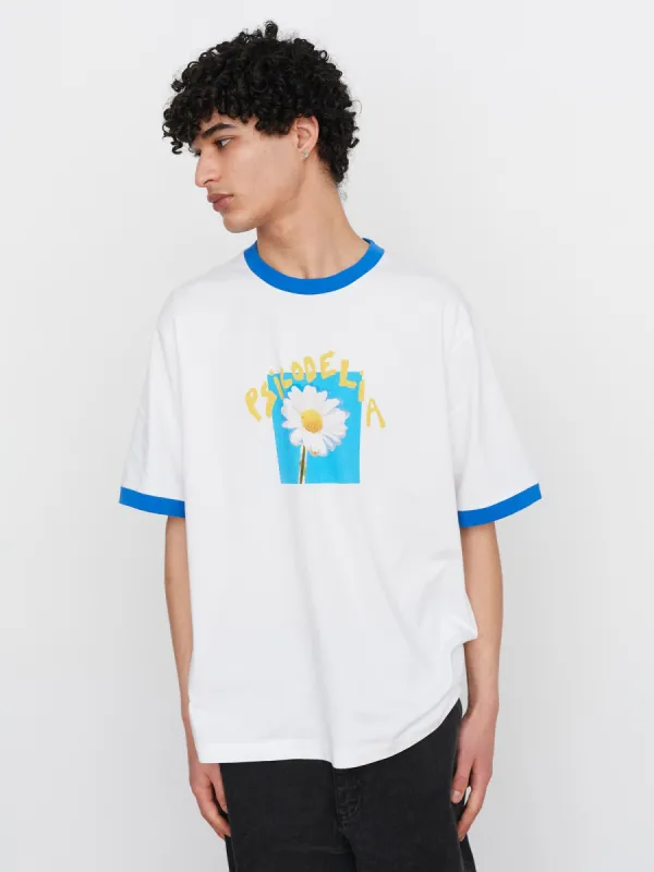 LO X David Méndez Alonso Psicodelia Flower Ringer T-Shirt sold by Lazy Oaf