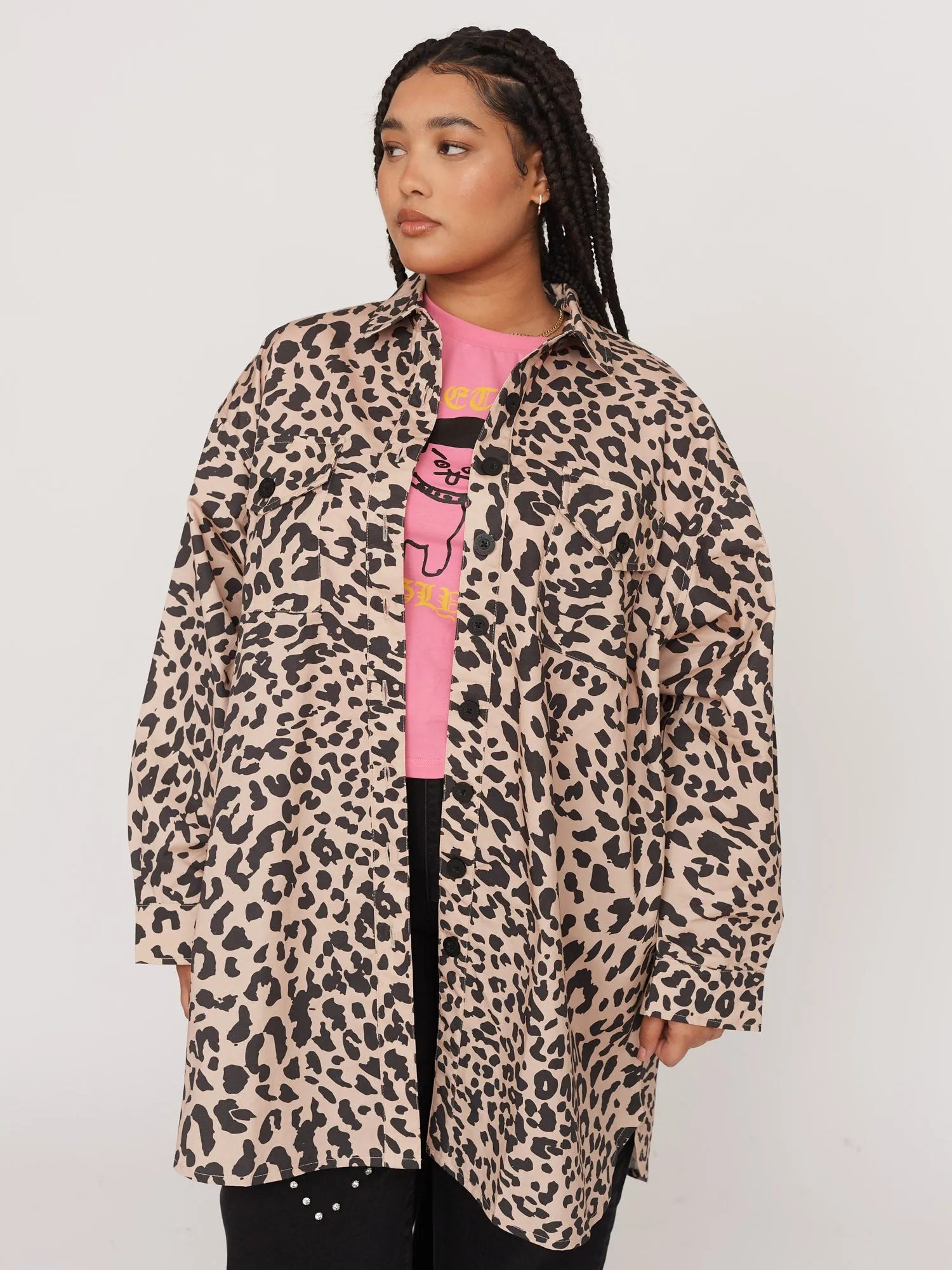 Lazy Leopard Shirt Dress sold by Lazy Oaf product image thumbnail 2
