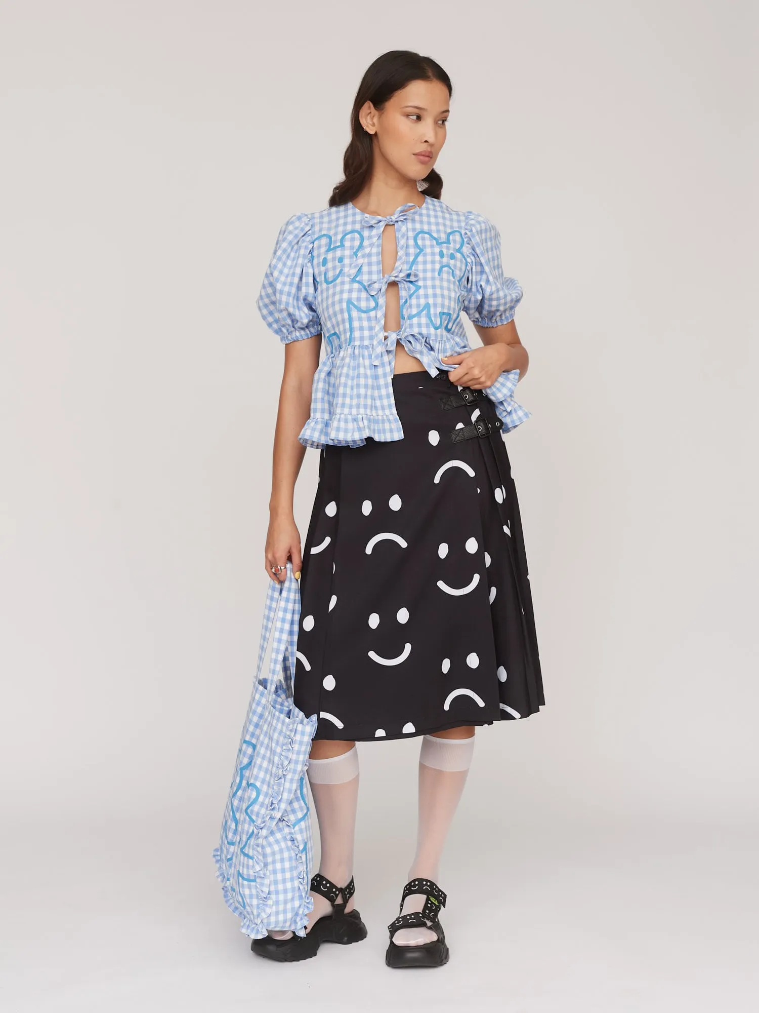 Happy Sad Kilt Skirt sold by Lazy Oaf product image thumbnail 3