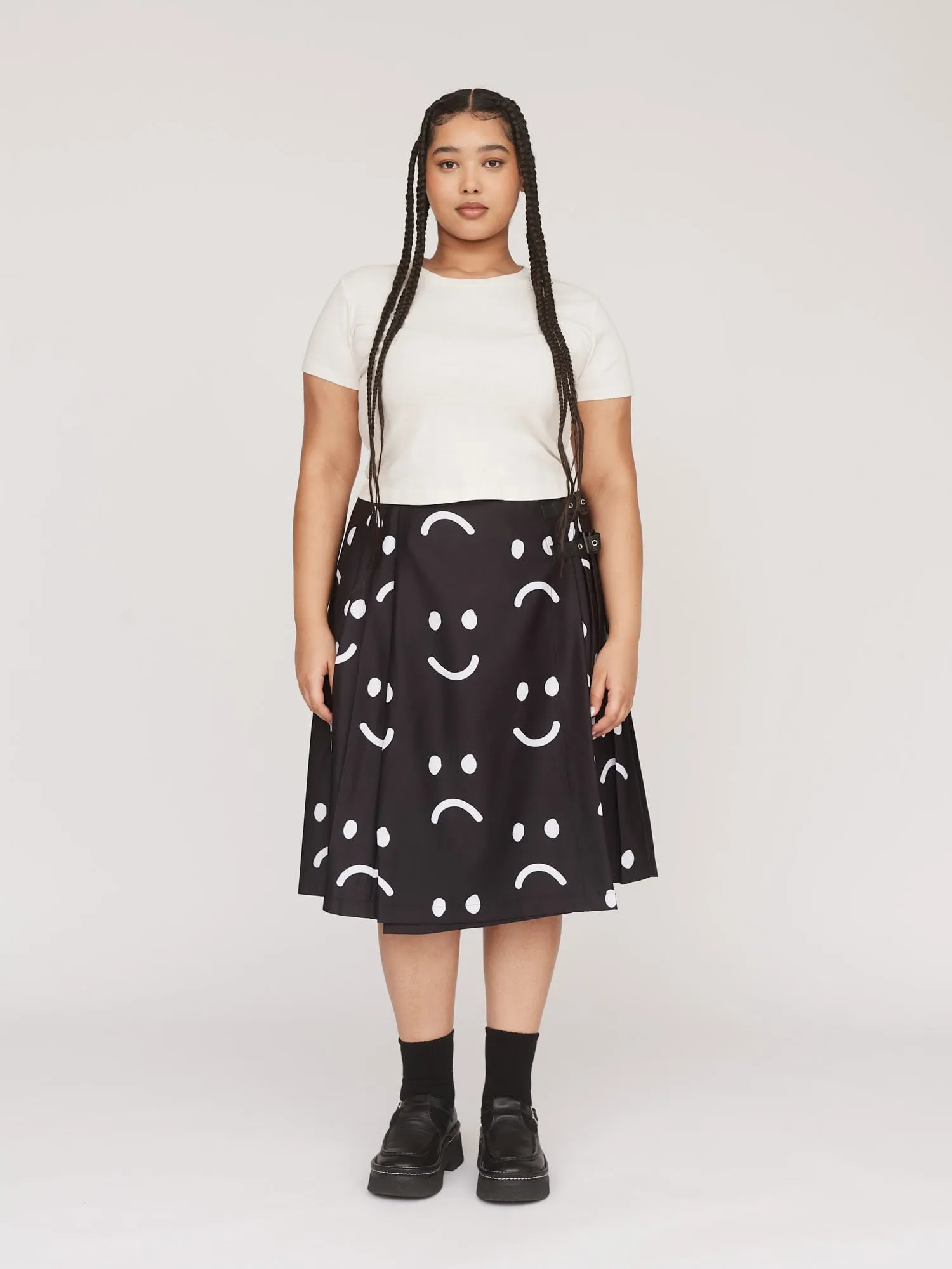Happy Sad Kilt Skirt sold by Lazy Oaf