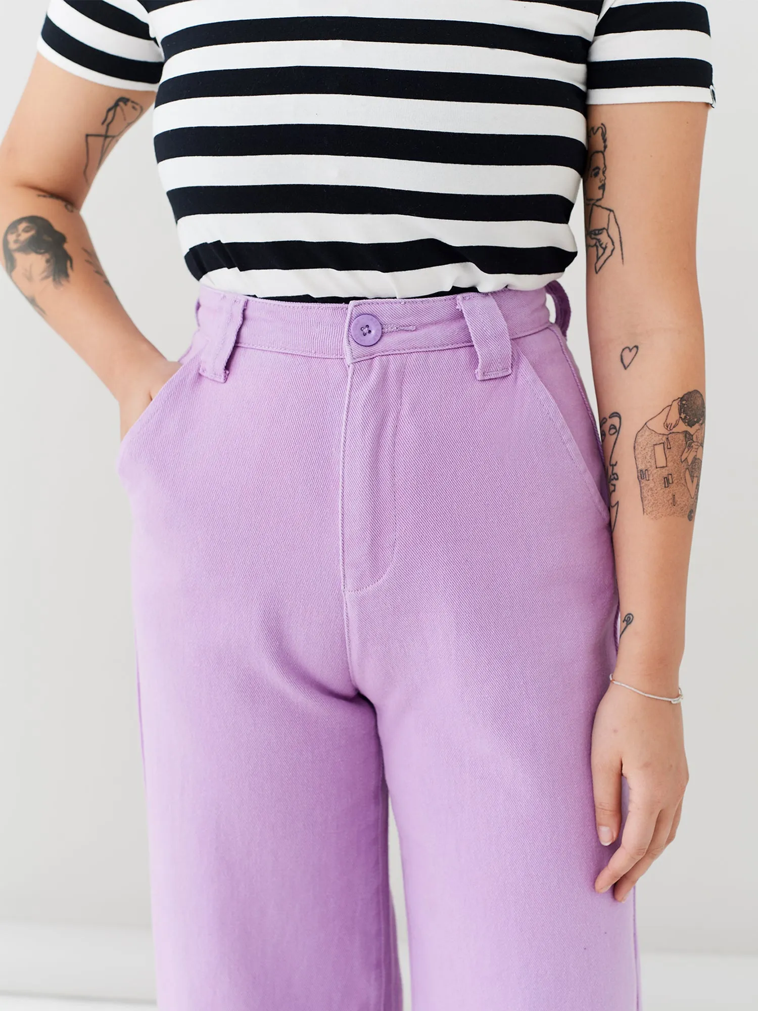 LO Work Pants - Lilac sold by Lazy Oaf product image thumbnail 5