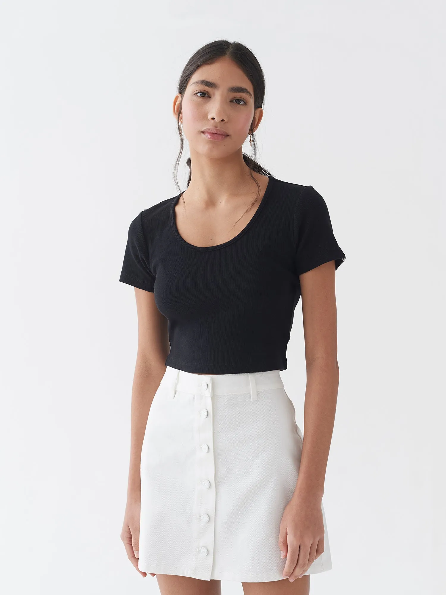 LO Scoop Neck Tee - Black sold by Lazy Oaf product image thumbnail 3