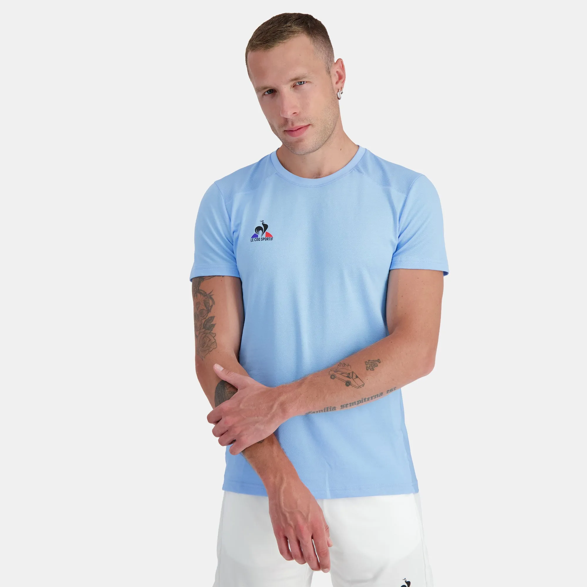 2320134-TENNIS Tee SS N°4 M fly blue | T-shirt Homme sold by Le Coq Sportif