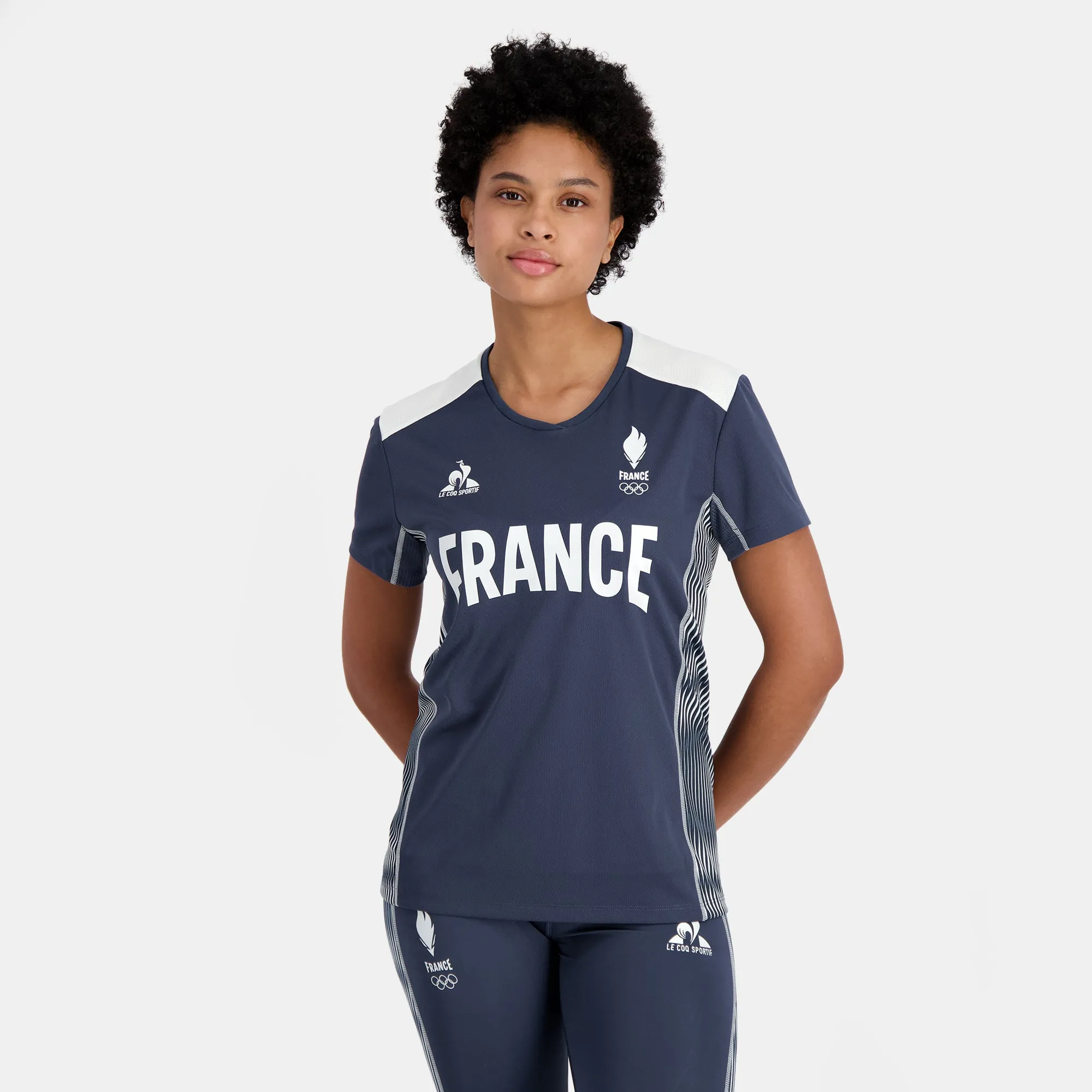 2410098-O TRAINING Tee SS N°2 W insignia blue | T-shirt Équipe de France Femme sold by Le Coq Sportif