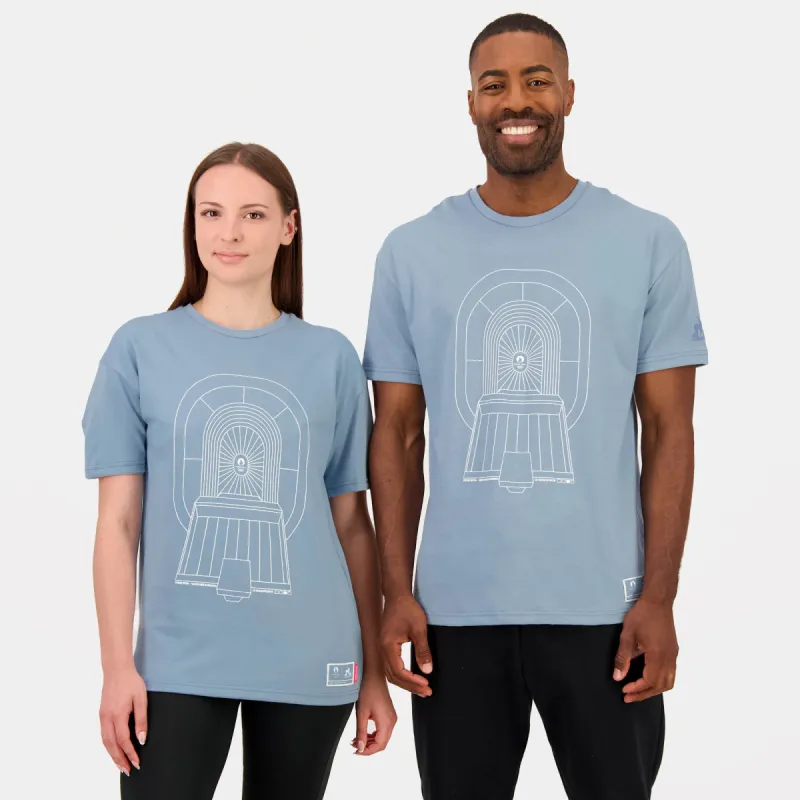 2423641-P24 QUARTIER DES JEUX Tee SS N°2 M faded | T-shirt capsule Saint-Denis Unisexe sold by Le Coq Sportif