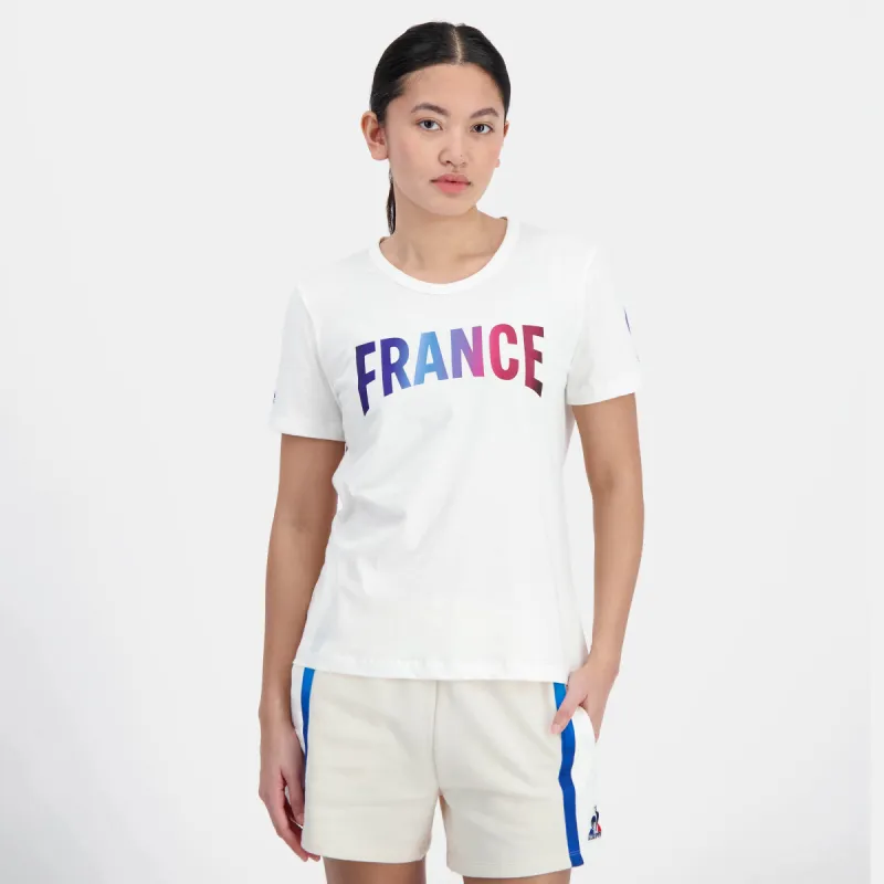 2410062-EFRO 24 Tee SS N°1 W marshmallow | T-shirt Équipe de France Femme sold by Le Coq Sportif