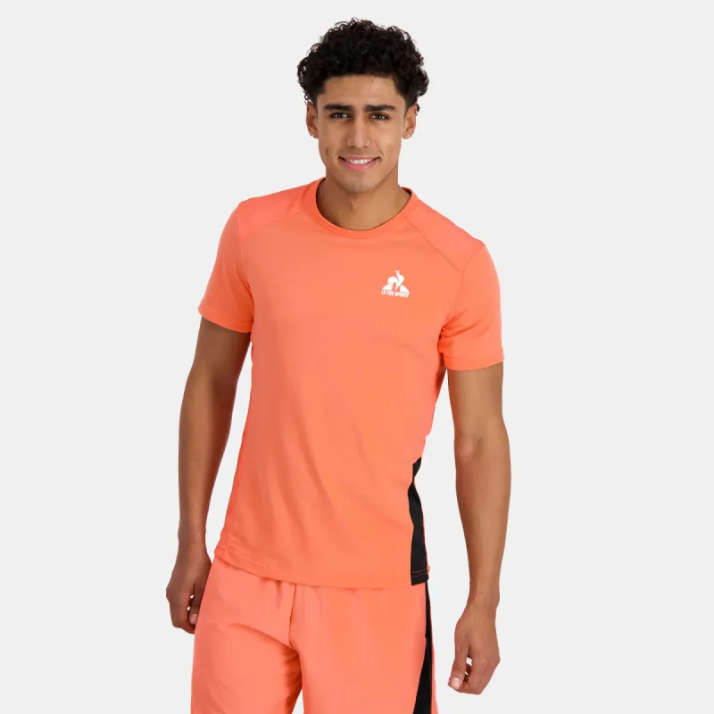 2410221-TRAINING SP Tee SS N°1 M orange perf/bla | T-shirt Homme sold by Le Coq Sportif