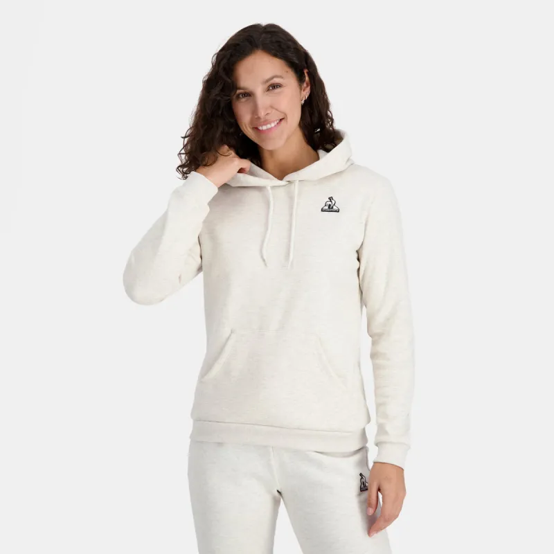 2410169-ESS Hoody N°1 W beige chiné clair | Sweat à capuche Femme sold by Le Coq Sportif