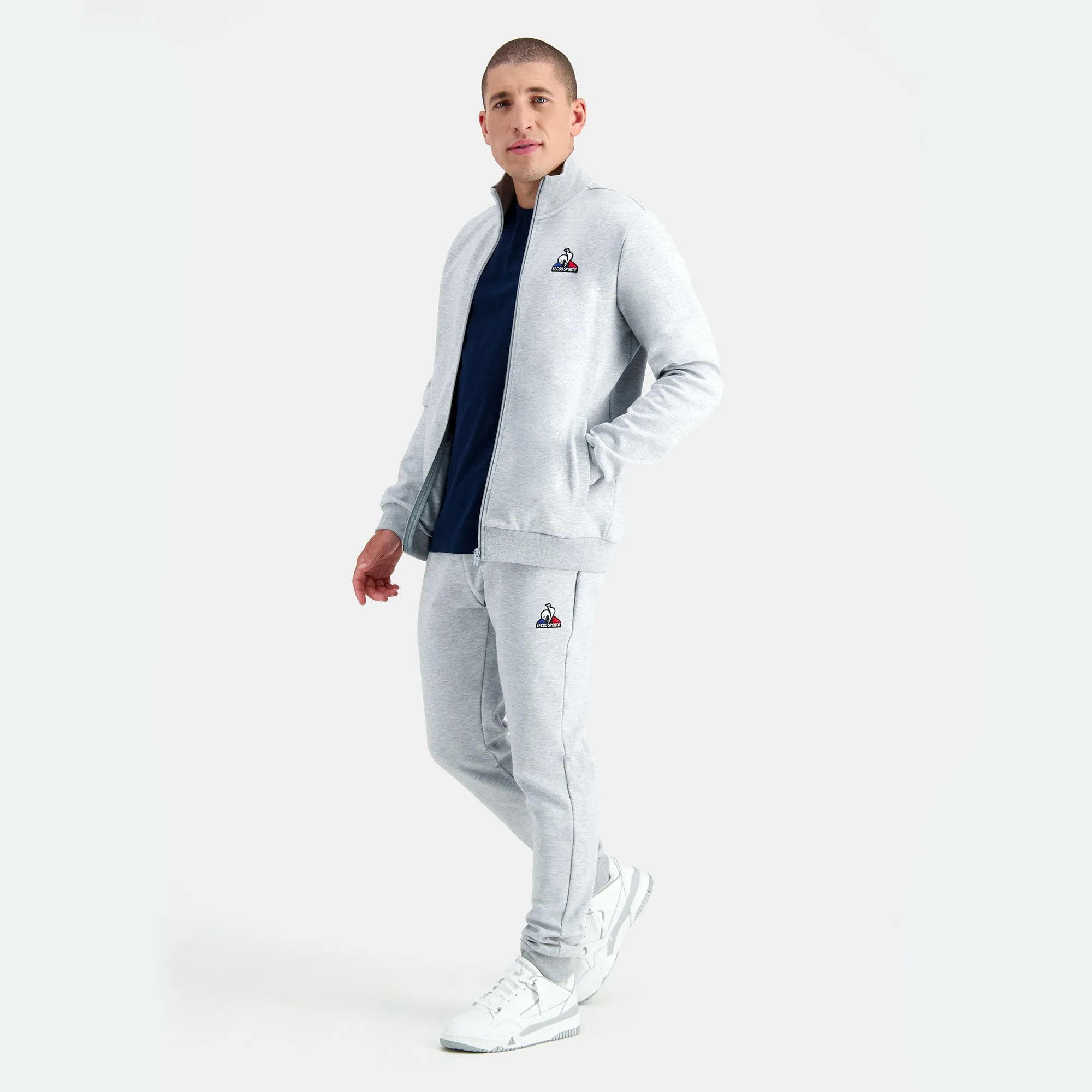 2310563-ESS FZ Sweat N°4 M gris chiné clair | Sweat zippé Homme sold by Le Coq Sportif product image thumbnail 5