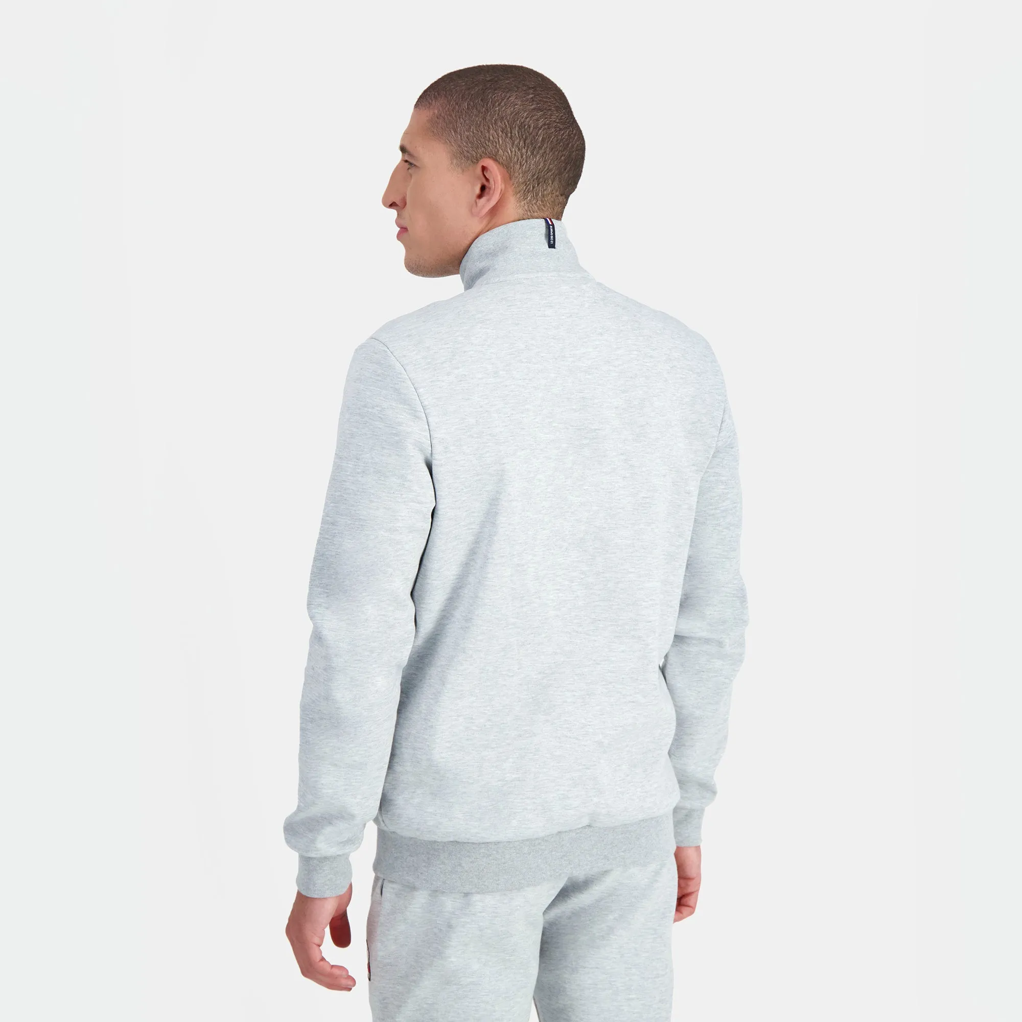 2310563-ESS FZ Sweat N°4 M gris chiné clair | Sweat zippé Homme sold by Le Coq Sportif product image thumbnail 4