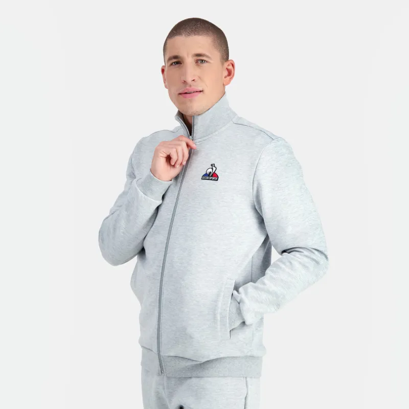 2310563-ESS FZ Sweat N°4 M gris chiné clair | Sweat zippé Homme sold by Le Coq Sportif