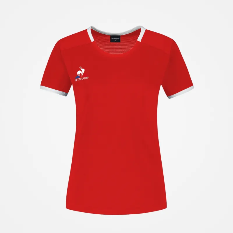 2320149-TENNIS Tee SS N°2 W pur rouge/new optica | T-shirt Femme sold by Le Coq Sportif