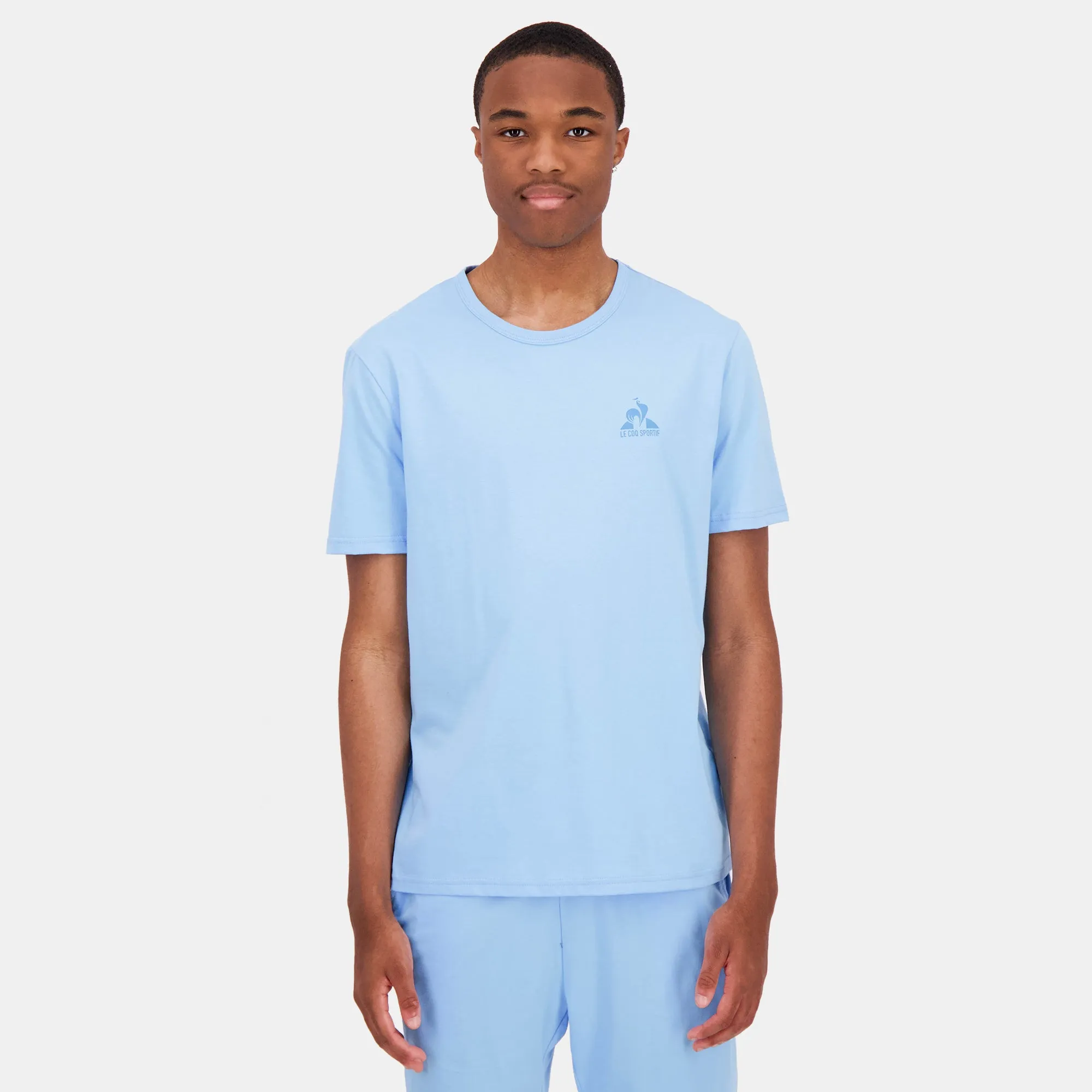 2423173-MONOCHROME Tee SS N°3 M baltic sea | T-shirt bleu ciel Homme sold by Le Coq Sportif