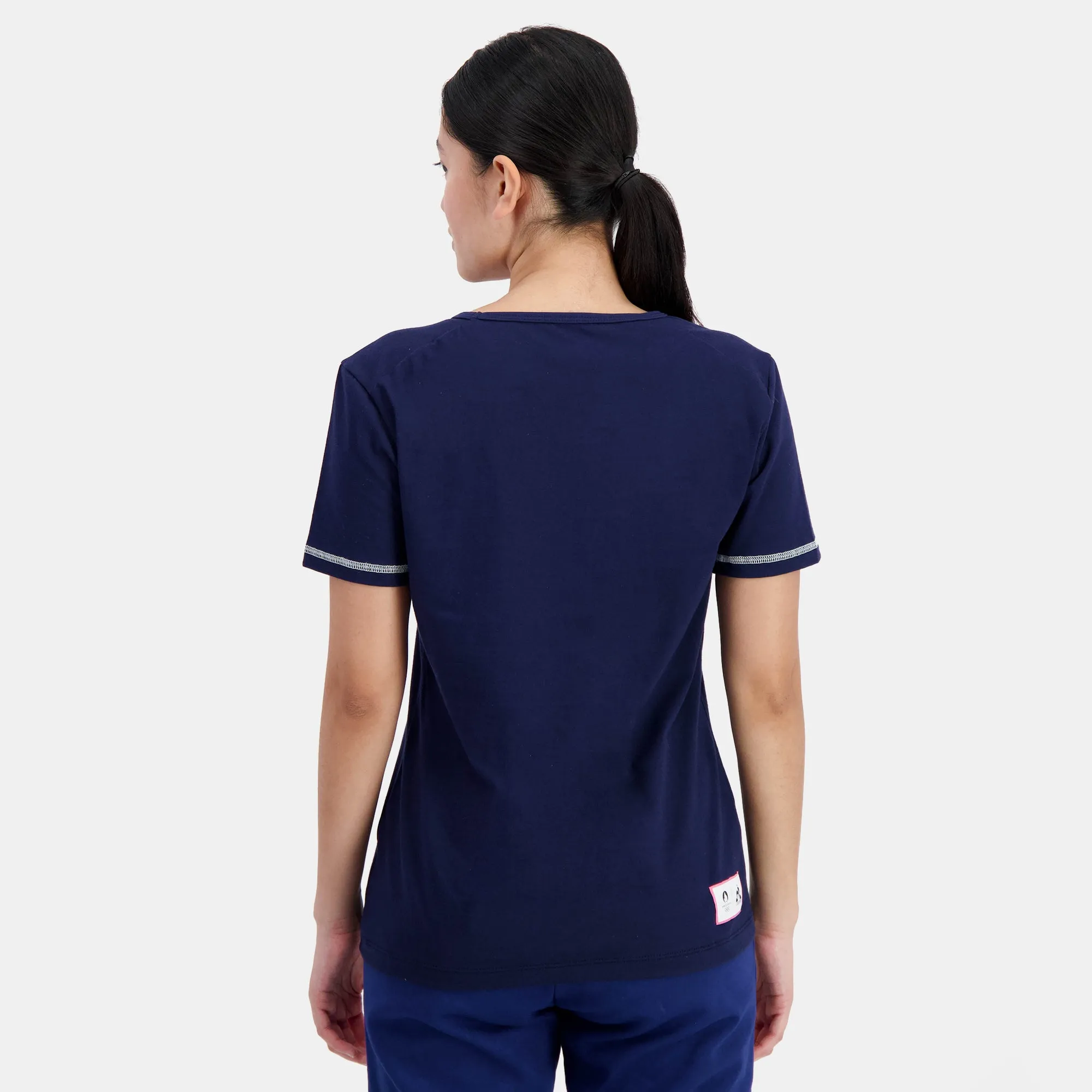 2410584-GRAPHIC P24 Tee SS Col V N°1 W bleu nuit | T-shirt Femme sold by Le Coq Sportif product image thumbnail 4