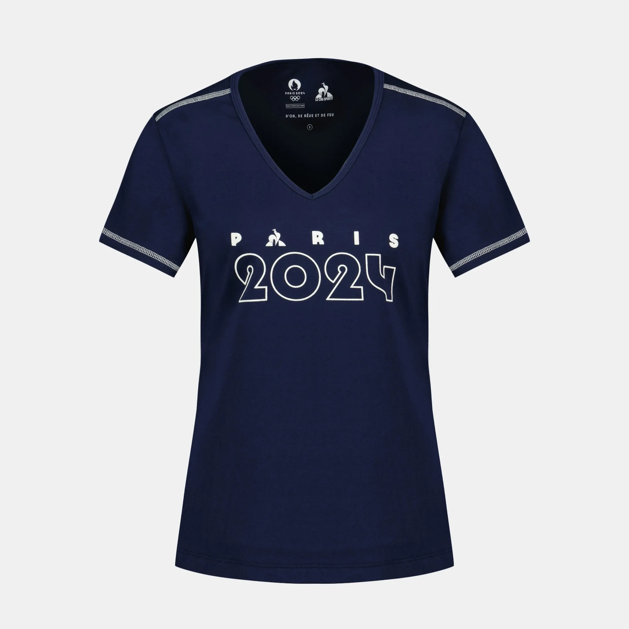 2410584-GRAPHIC P24 Tee SS Col V N°1 W bleu nuit | T-shirt Femme sold by Le Coq Sportif product image thumbnail 2