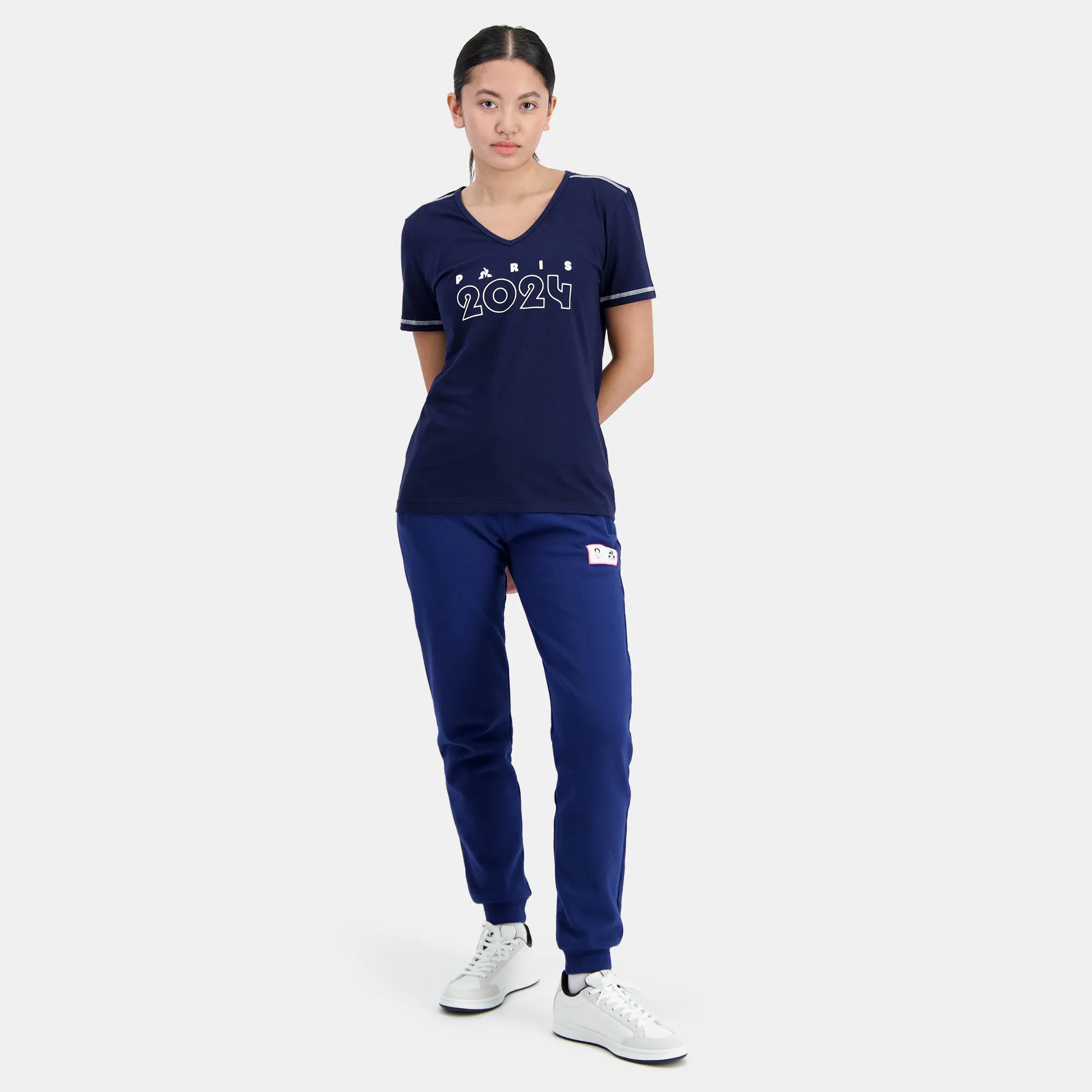 2410584-GRAPHIC P24 Tee SS Col V N°1 W bleu nuit | T-shirt Femme sold by Le Coq Sportif product image thumbnail 5