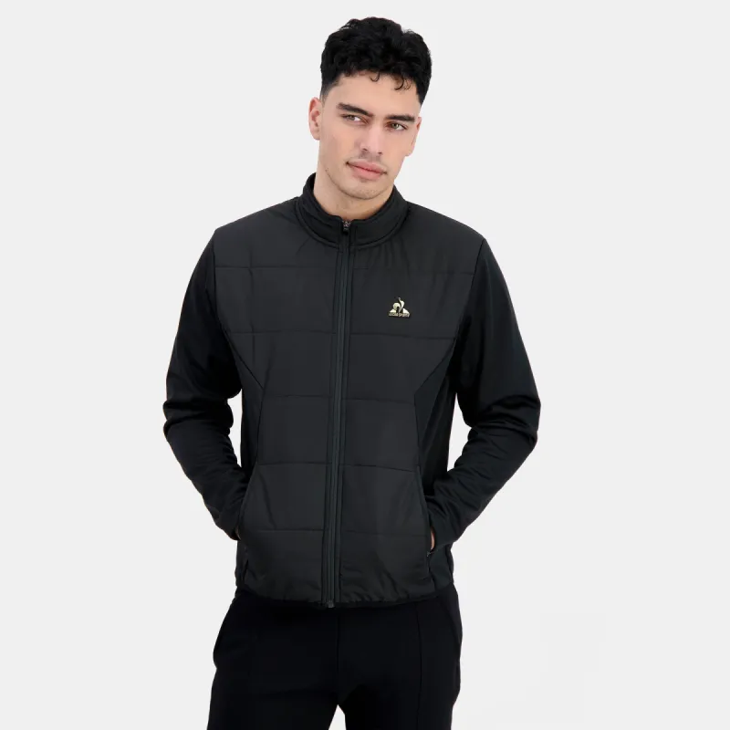 2321256-COQ D'OR FZ Sweat hybride N°1 M black | Sweat zippé Homme sold by Le Coq Sportif