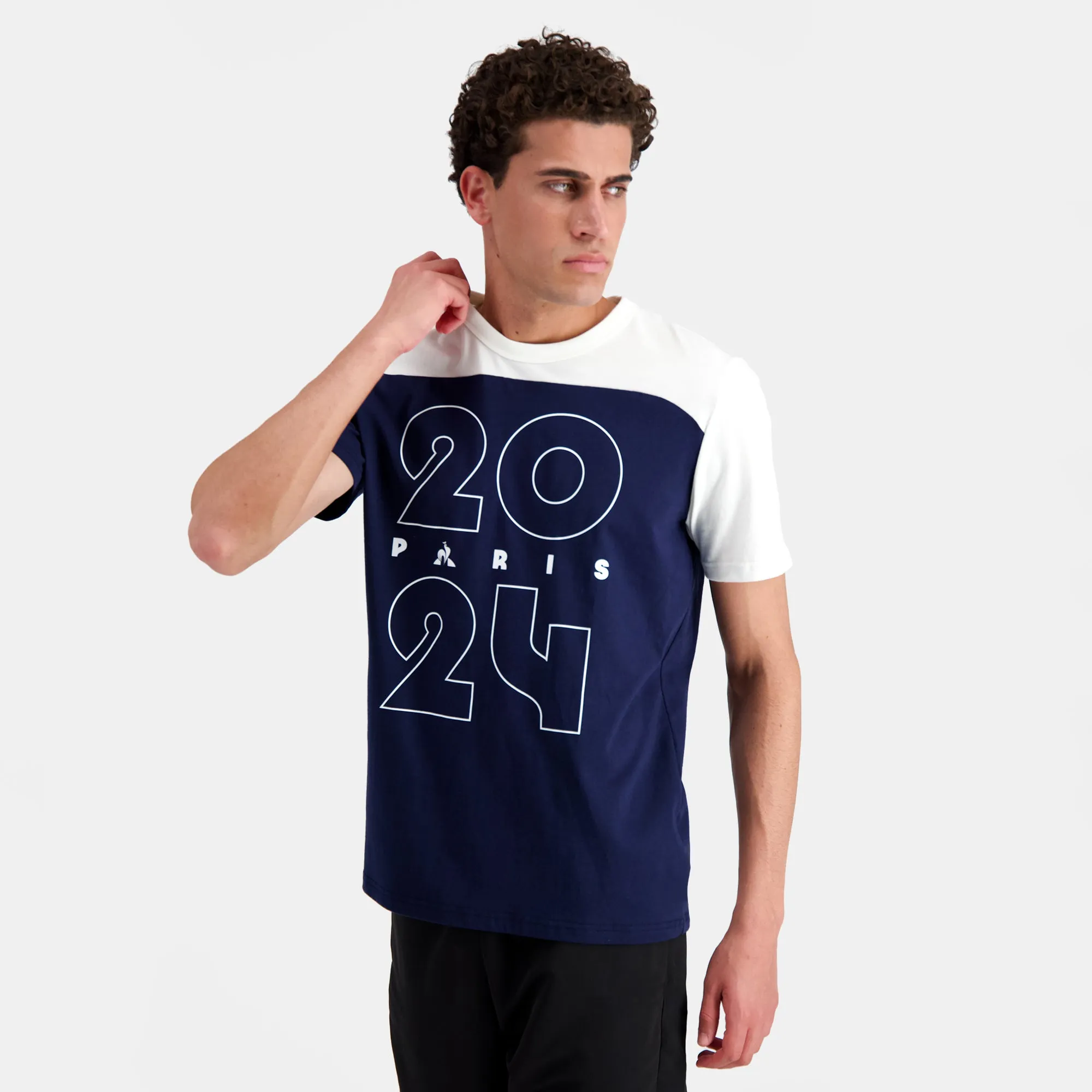 2410567-GRAPHIC P24 Tee SS N°3 M bleu nuit/marsh | T-shirt Homme sold by Le Coq Sportif