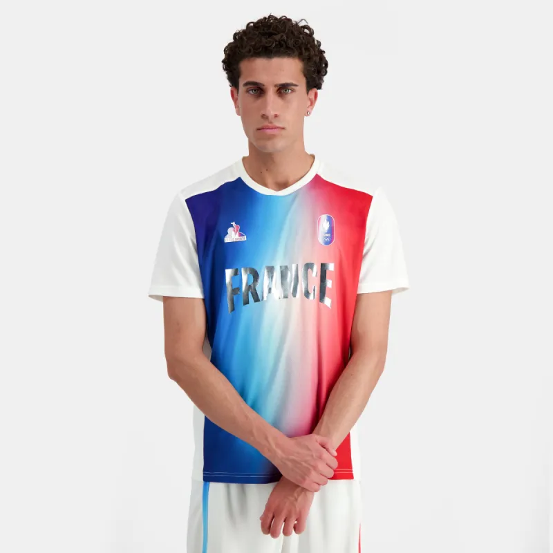 2420535-O PERF COMM Maillot Pro SS M marshmallow | Maillot Équipe de France Homme sold by Le Coq Sportif