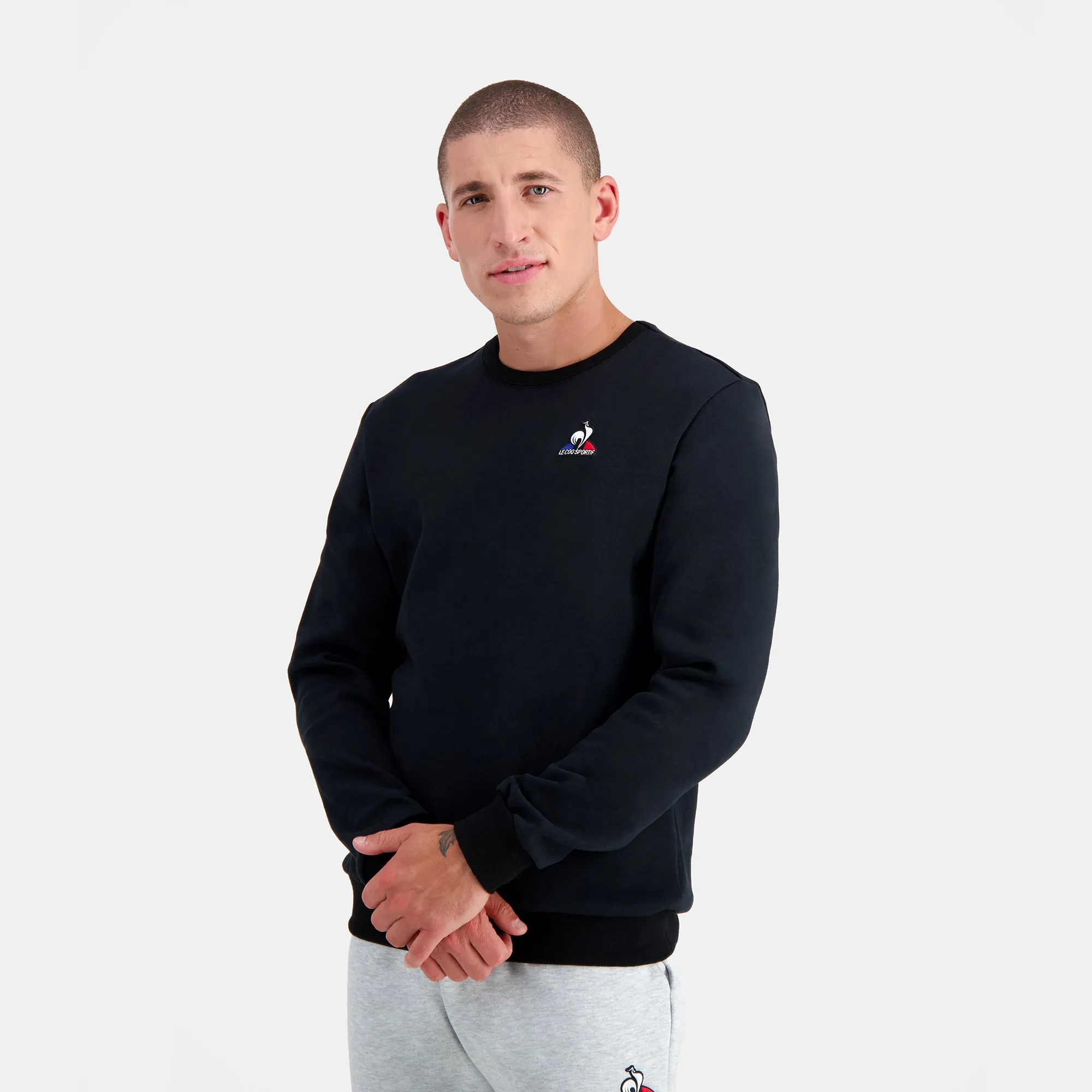 2310557-ESS Crew Sweat N°4 M black | Sweat col rond Homme sold by Le Coq Sportif
