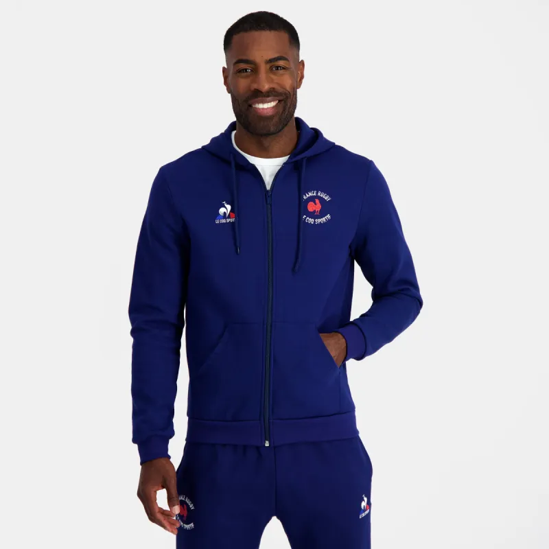 2321011-FFR FANWEAR FZ Hoody N°1 M bleu FR inten | Sweat zippé à capuche Homme made by Le Coq Sportif