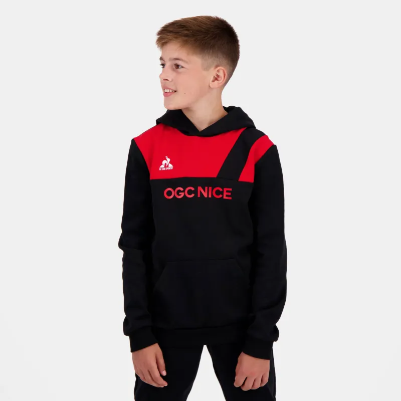 2423040-OGC NICE FANWEAR Hoody N°1 Enf. black/re | Sweat à capuche Enfant sold by Le Coq Sportif