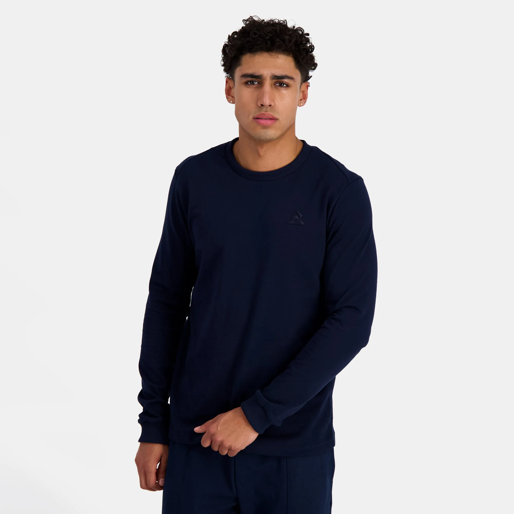 2410424-ESS T/T Tee ML N°1 M dark velvet | T-shirt manches longues Unisexe sold by Le Coq Sportif