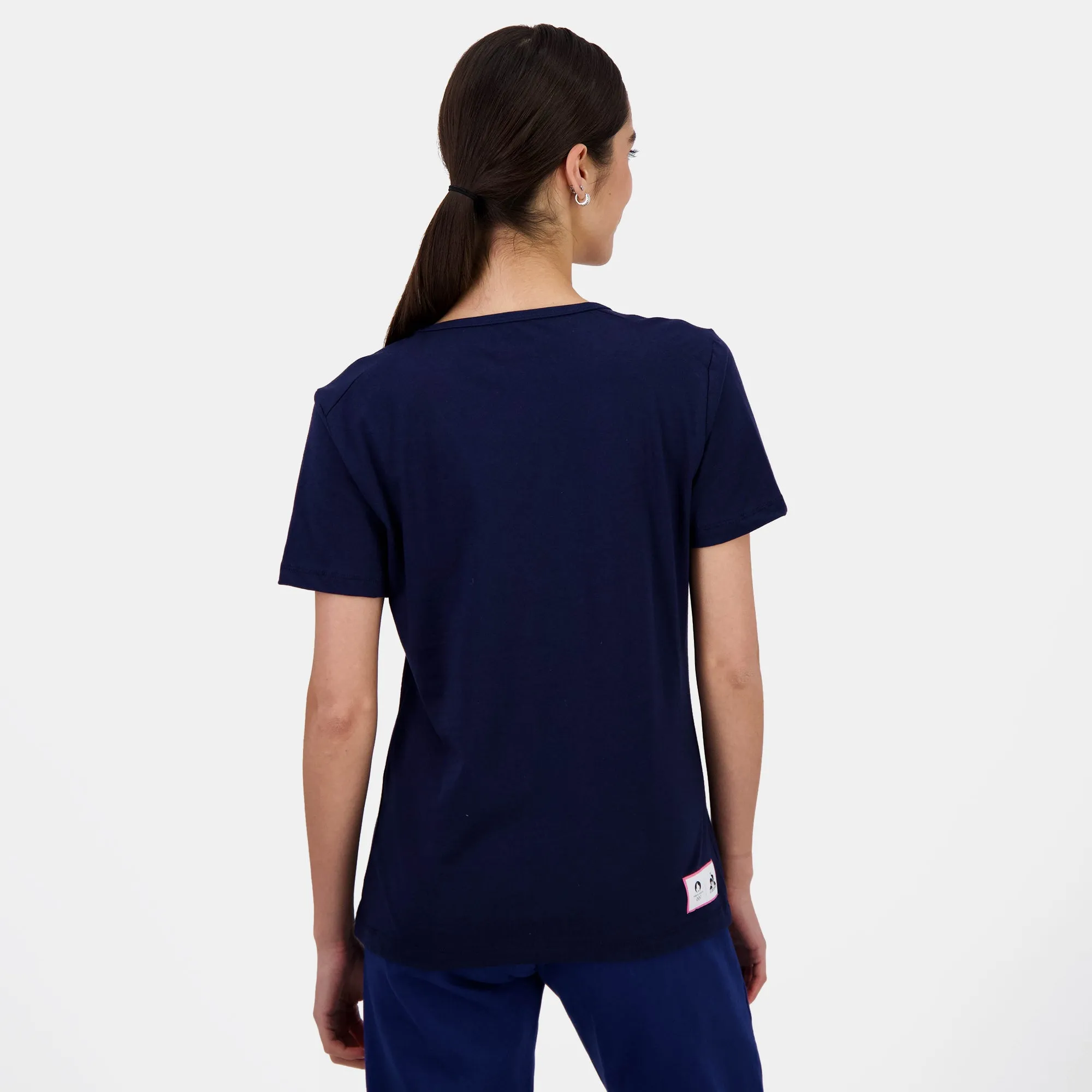 2410577-ESS P24 Tee SS Col V N°1 W bleu nuit | T-shirt Femme sold by Le Coq Sportif product image thumbnail 4