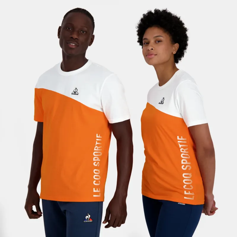 2410249-BAT Tee SS N°2 M n.o.w/scarlet ibis | T-shirt Unisexe sold by Le Coq Sportif