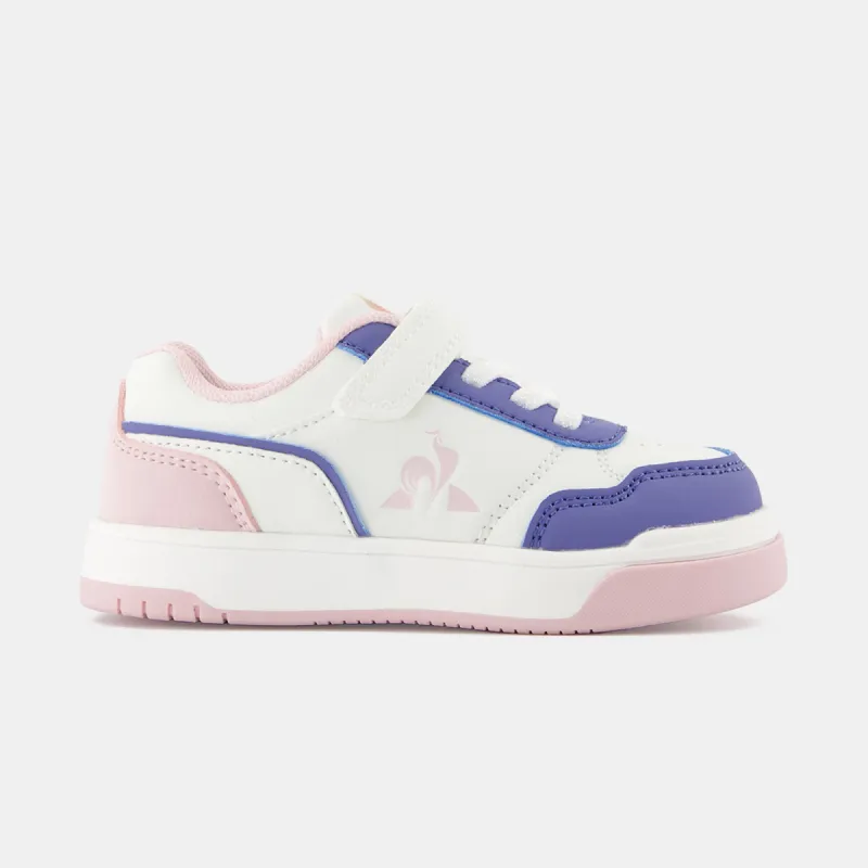 2422715-LCS COURT BREAKER GIRL INF optical white | Chaussures à scratch roses COURT BREAKER bébé sold by Le Coq Sportif