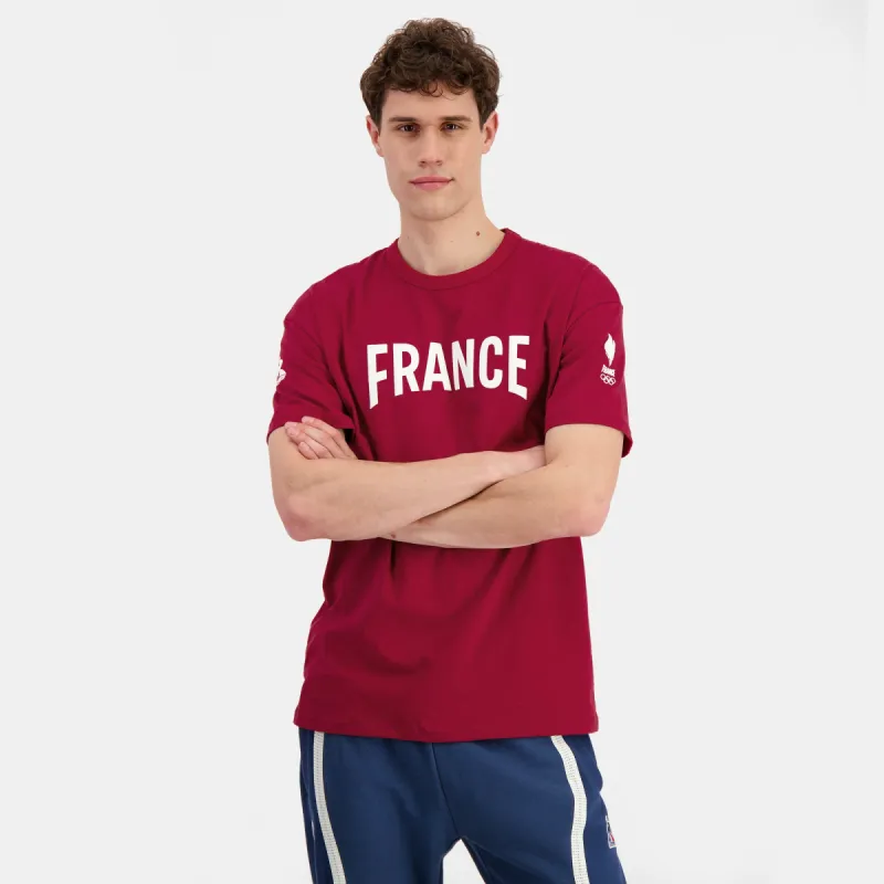 2410043-EFRO 24 Tee SS N°2 M rio red | T-shirt Équipe de France Homme sold by Le Coq Sportif