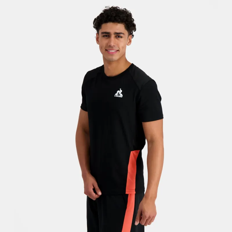 2410220-TRAINING SP Tee SS N°1 M black/orange pe | T-shirt Homme sold by Le Coq Sportif