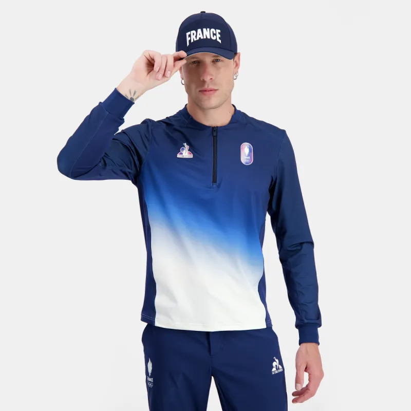 2420728-O PERF COMM SWEAT 1/2 Zip Sport N°1 M ma | Sweat Équipe de France Homme made by Le Coq Sportif