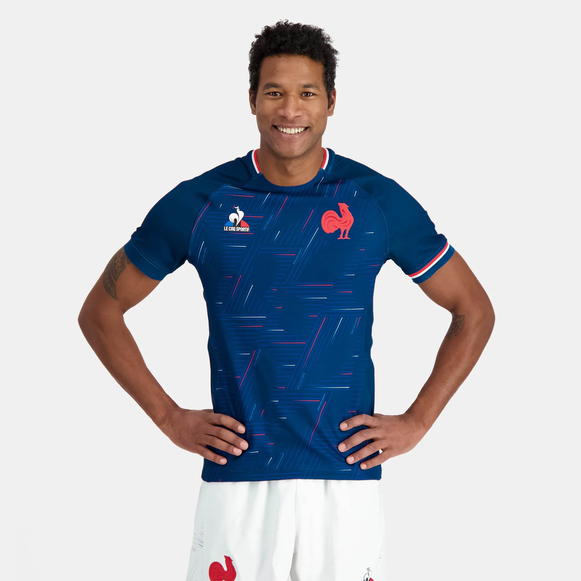 2411190-FFR Maillot 7 Comm 23/24 SS M pblue in | Maillot Homme sold by Le Coq Sportif