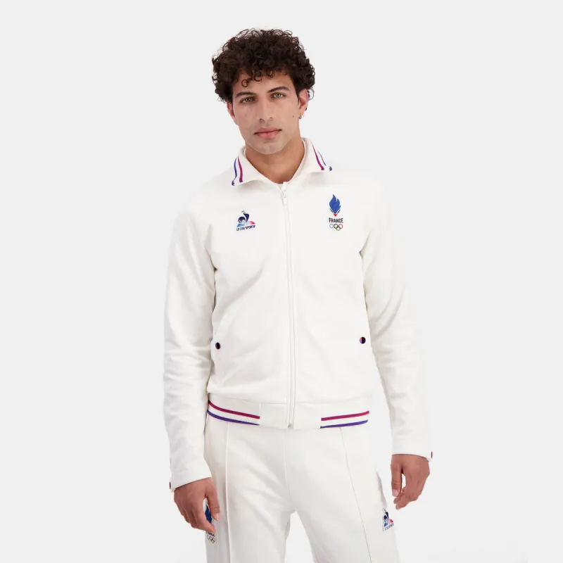 2410060-EFRO 24 FZ Sweat N°1 M écru | Veste de Podium Équipe de France Homme sold by Le Coq Sportif