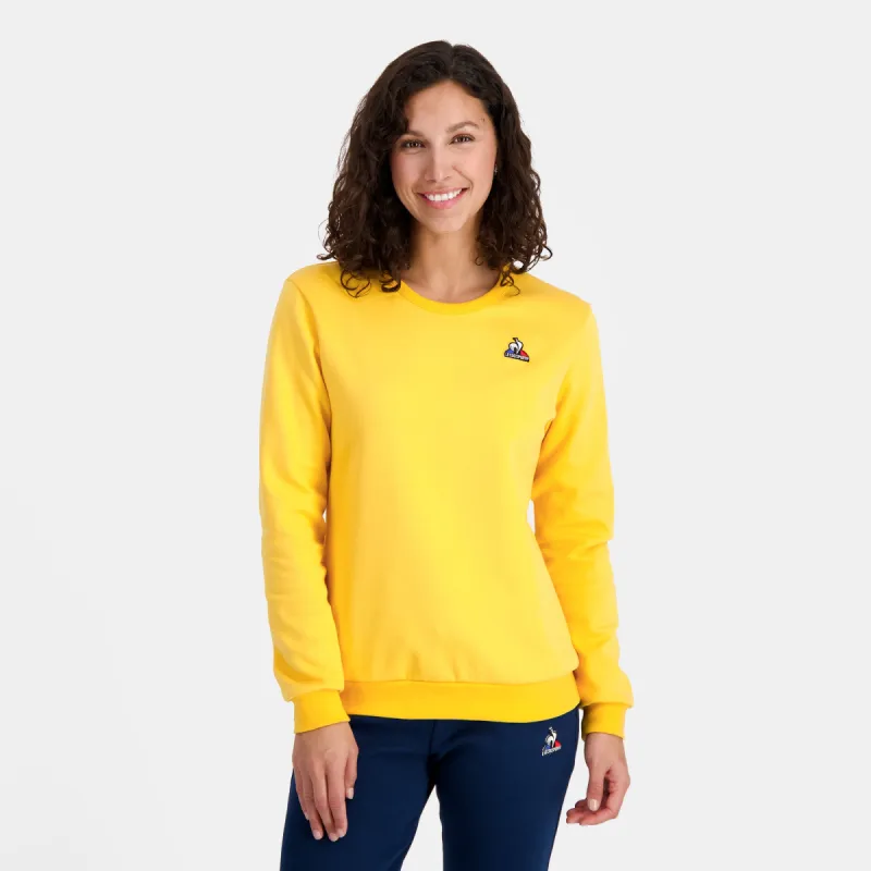 2410168-ESS Crew Sweat N°1 W abricot | Sweat col rond Femme made by Le Coq Sportif