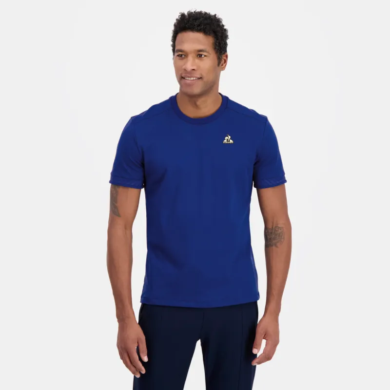 2410768-COQ D'OR Tee SS N°1 M blue depths | T-shirt Homme en interlock 240g coton sold by Le Coq Sportif