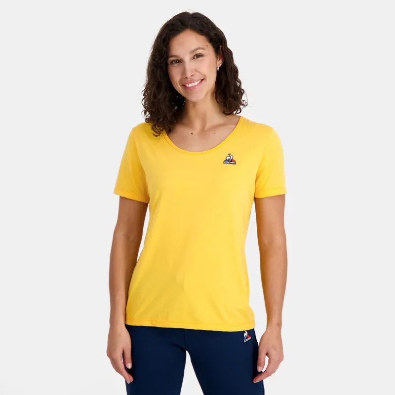 2410480-ESS Tee SS N°1 W abricot | T-shirt Femme sold by Le Coq Sportif