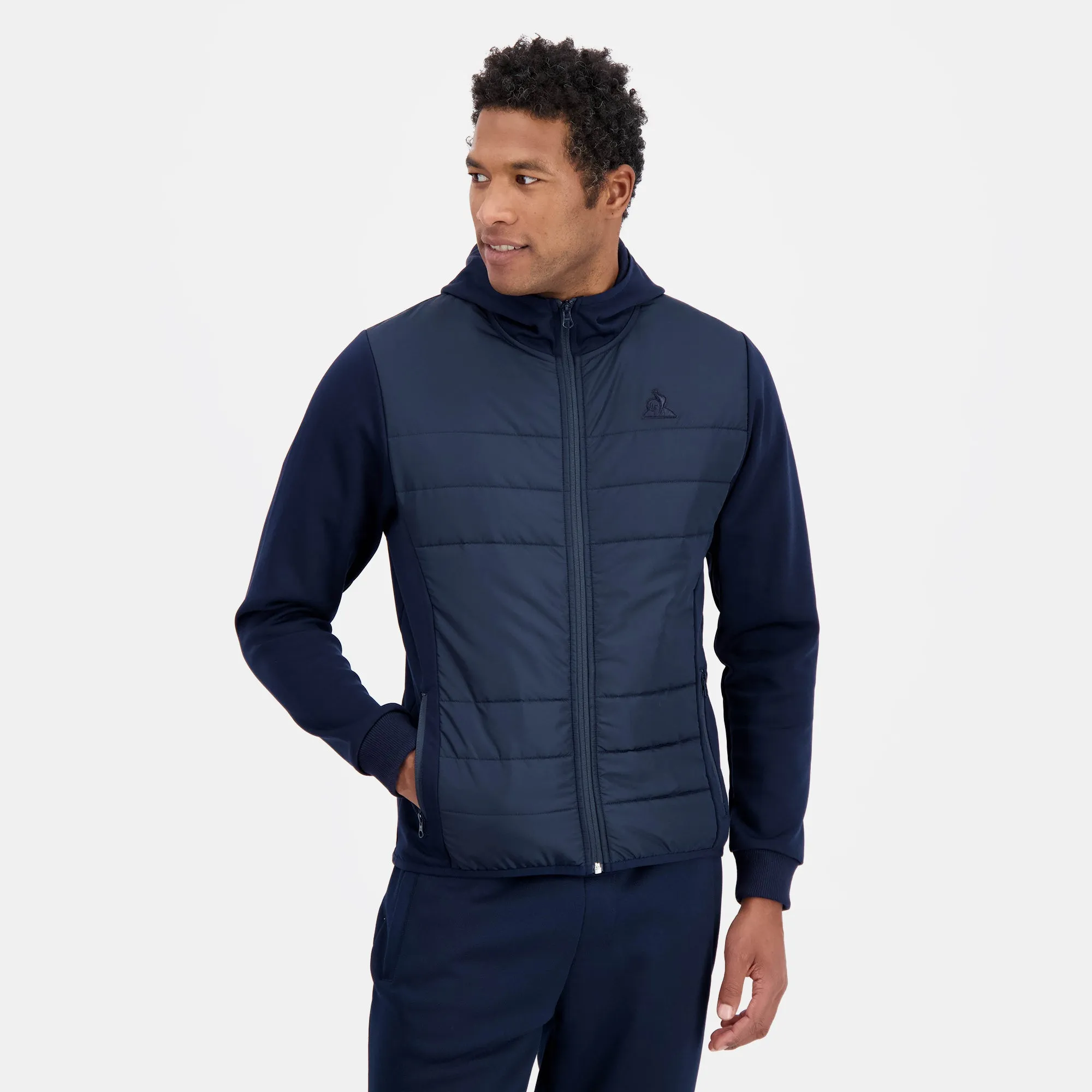 Sweat zippé à capuche hybride déperlant Homme Ton sur ton sold by Le Coq Sportif