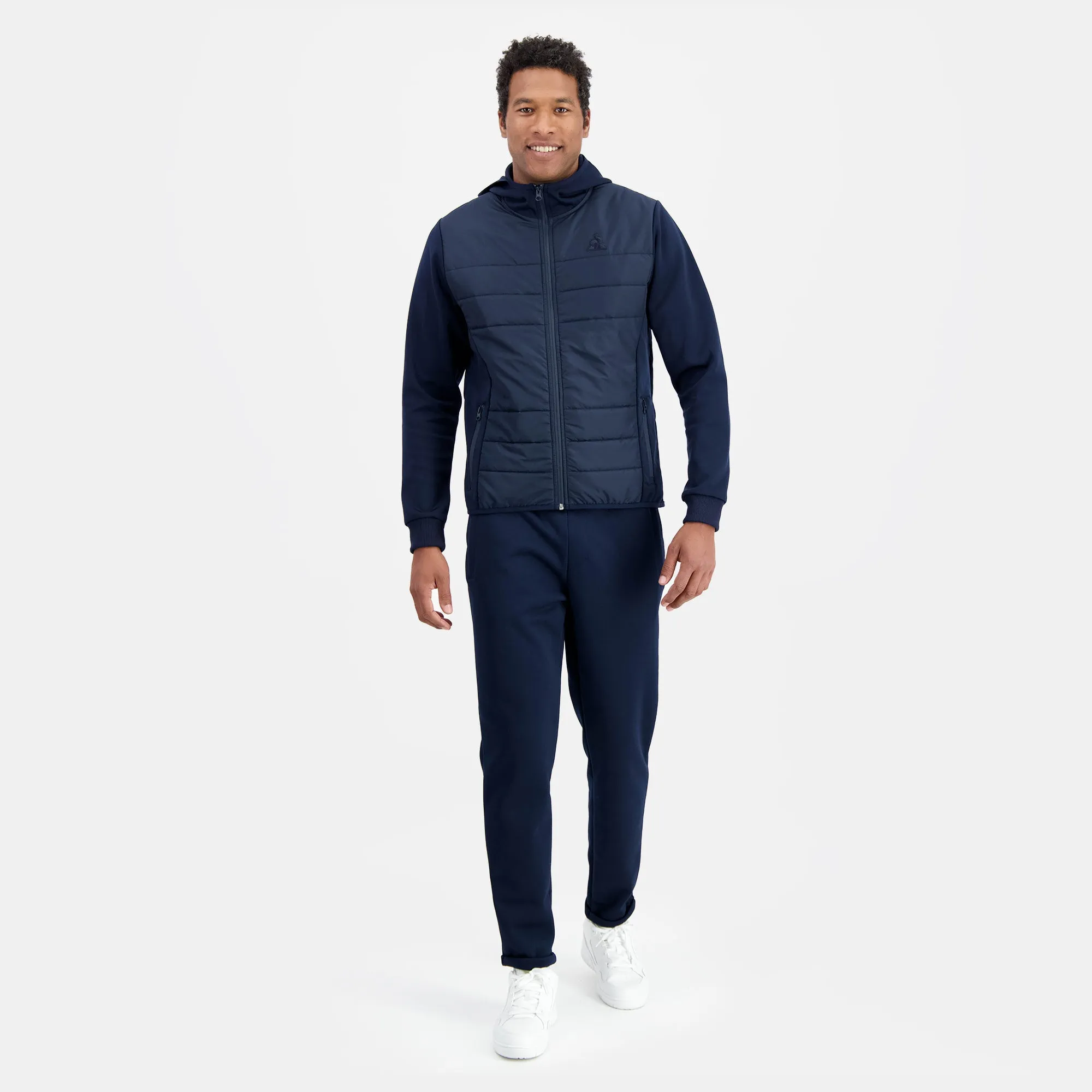 Sweat zippé à capuche hybride déperlant Homme Ton sur ton sold by Le Coq Sportif product image thumbnail 3