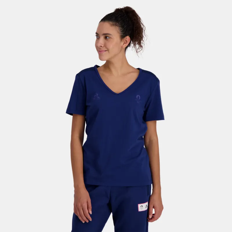 2321321-ESS P24 Tee SS Col V N°1 W blue depths | T-shirt Femme sold by Le Coq Sportif