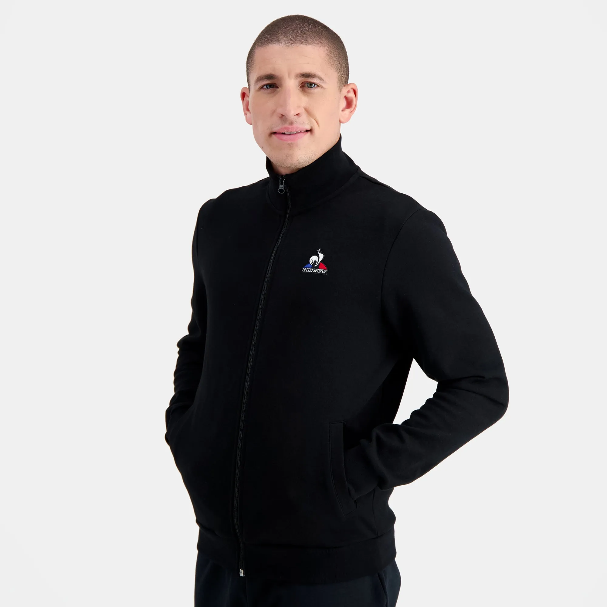 2310561-ESS FZ Sweat N°4 M black | Sweat zippé Homme sold by Le Coq Sportif