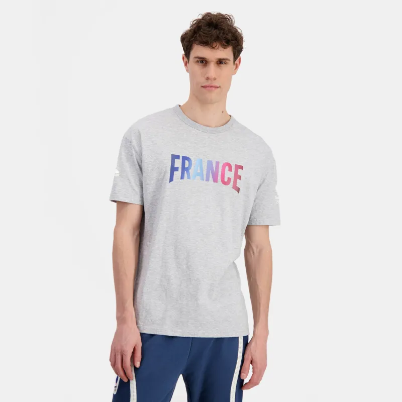 2410385-EFRO 24 Tee SS N°3 M gris chiné clair | T-shirt Équipe de France Homme sold by Le Coq Sportif