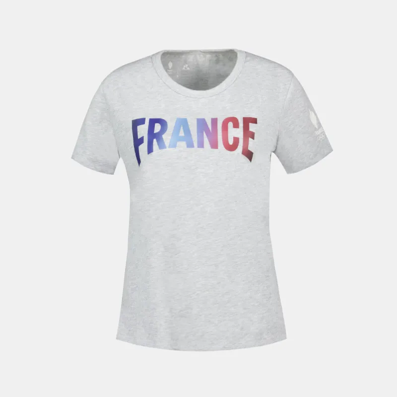 2410380-EFRO 24 Tee SS N°5 W gris chiné clair | T-shirt Femme sold by Le Coq Sportif