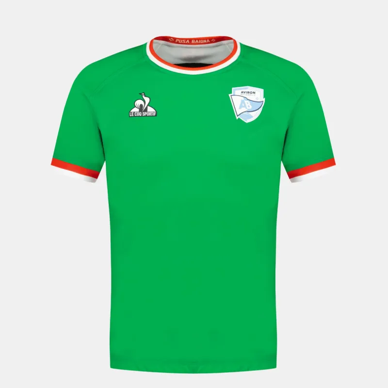 2421943-AB PRO Maillot SS M vert | Maillot pro Third officiel Aviron Bayonnais sold by Le Coq Sportif