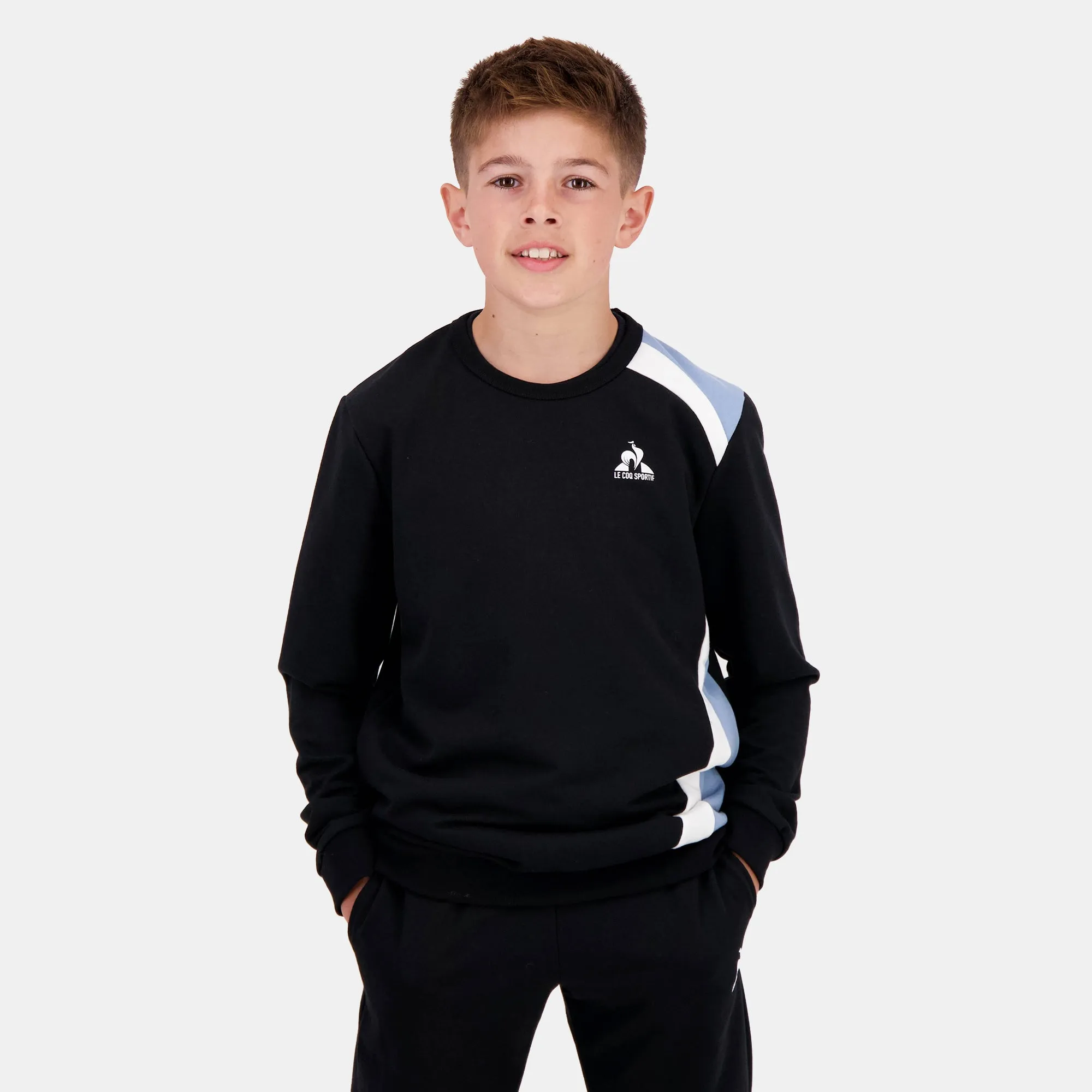 2422347-GRAPHIQUE Crew Sweat N°1 Enfant black | Sweat col rond Enfant sold by Le Coq Sportif