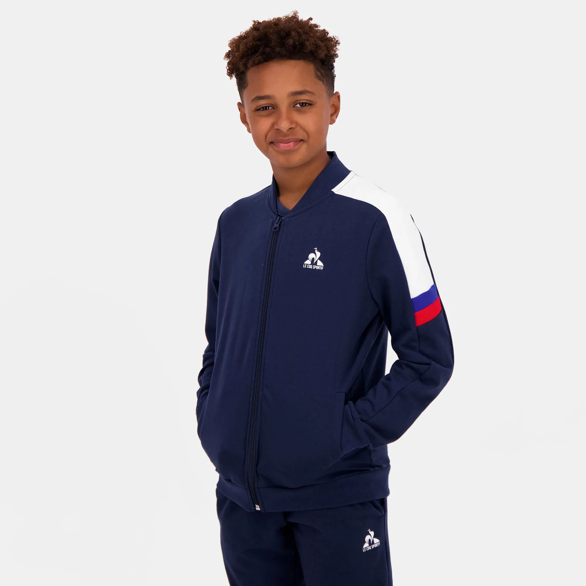 2422934-MINI MOI TRI FZ Sweat N°1 Enf. blue ligh | Sweat zippé Enfant sold by Le Coq Sportif
