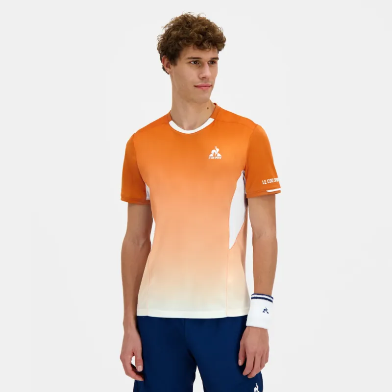 2510282-TENNIS PRO Tee SS 25 N°1 M apricot orang | T-shirt Homme sold by Le Coq Sportif